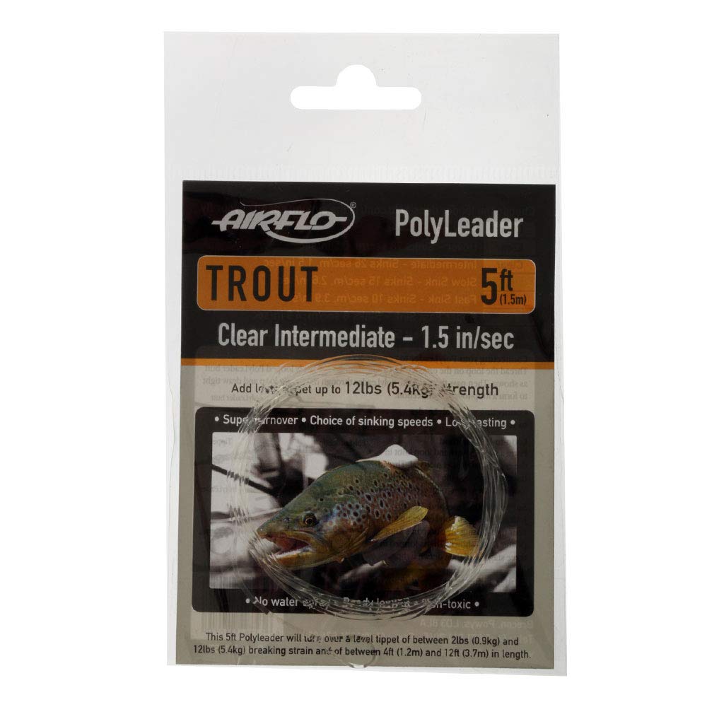 Airflo Trout Polyleader 5ft Clear Intermediate pack enables versatile depth control.