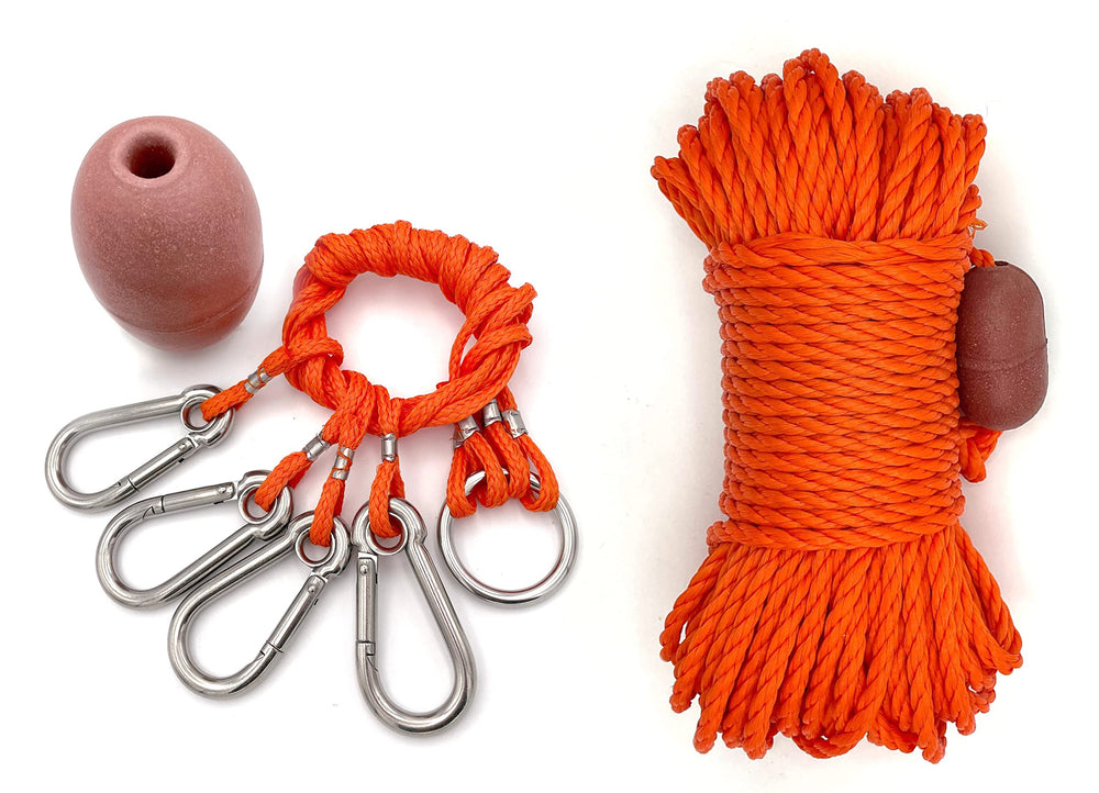 AirFly 4-arm harness mounted on a crab trap for secure handling and retrieval