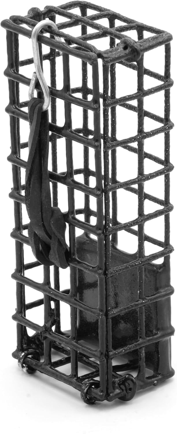 AirFly Bait Cage inside a crab trap showing compact 4x2x1 design