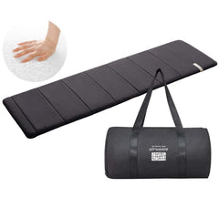 Airweave portable mini yoga mat rolled for easy travel and storage.