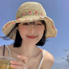 Aisi foldable summer hat tucked in bag for travel.