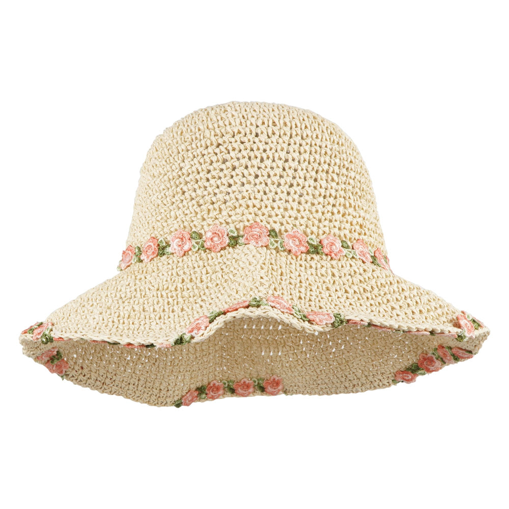 Aisi women colorful straw hat front view offers breathable sun protection.