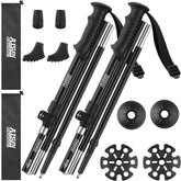 AISUNOUTDOOR trekking poles front view highlights lightweight aluminum design for stable hiking on rugged trails