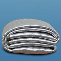 AITAF camping mat shows aluminum foil surface for heat retention and waterproofing.