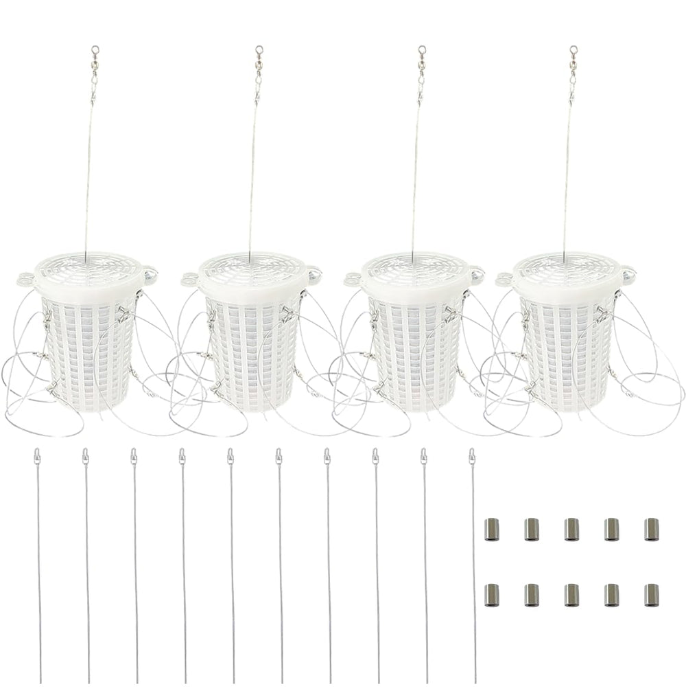 Ajqxh 4Pack Crab Snare Traps with 8 loops, assembled and ready for crabbing.
