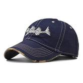 Ajux blue baseball cap front view showing breathable cotton for all-day comfort