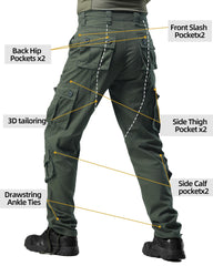 AK-TAC Men's Camo Cargo Pants water-resistant finish offers light moisture protection