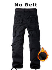 AKHIKING men's fleece-lined cargo pants side pocket detail for easy gear access
