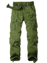 AKHIKING women's cargo pants front view in green with easy-access pockets for outdoor work