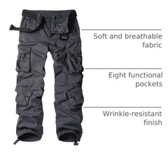 AKHIKING women's cargo pants gray wrinkle-resistant fabric keeps you presentable
