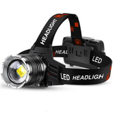 AKNEAR headlamp front view shows bright, hands-free lighting for nighttime outdoor tasks.