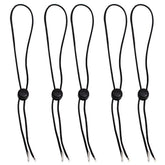 AKOAK 5-pack black hat chin cords – elastic removable windproof strap