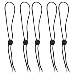 AKOAK 5-pack black hat chin cords – elastic removable windproof strap