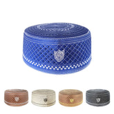AKONNAS kufi hat yellow embroidery detail for daily prayer and comfort