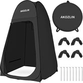 AKOZLIN portable pop-up shower setup demonstrates rapid privacy on the go.