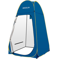 AKOZLIN portable pop-up shower tent setup shows quick private changing on the go.