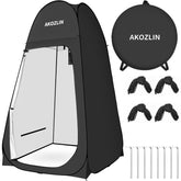 AKOZLIN portable shower tent front view showing spacious privacy space for changing