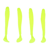 Akozon fishing soft lures 50pcs yellow packshot, compact set for versatile shore and boat fishing.