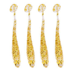 Akozon Fishing Soft Lures 50pcs Gold Pack; versatile lure for freshwater and saltwater outings.