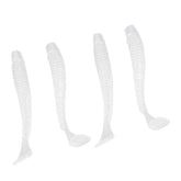 Akozon T-tail soft lure in white with lifelike action to entice bites