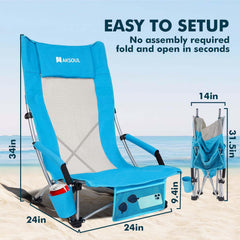 AKSOUL chair with cup holder keeps drinks within reach during outdoor events.