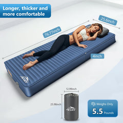 AKUDY 3D memory foam camping pad delivers plush support for a better night’s rest.