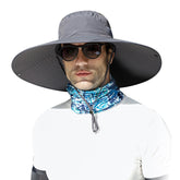 ALANGDUO XXL Big Head Sun Hat in dark grey for extra headroom