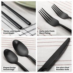 Alata Potter Black stainless steel flatware close-up showing corrosion resistance and heft