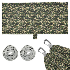 ALAZA Army Camo Hammock straps and carabiners highlight adjustable suspension.