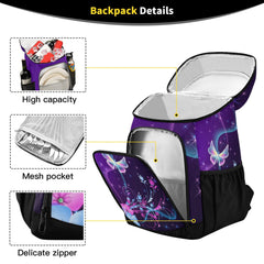 Alaza butterfly purple cooler backpack waterproof coating protects contents outdoors.