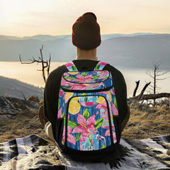 ALAZA Lily Pulitzer Mason Jar Cooler Backpack front pocket stores snacks for quick access