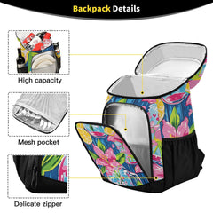 ALAZA Lily Pulitzer Mason Jar Cooler Backpack side pockets hold bottles and small accessories