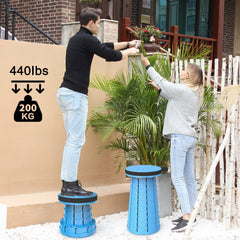 ALEVMOOM stool extended height demonstrates adjustable support for hiking needs