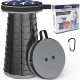 ALEVMOOM telescoping stool with cushion compact for travel and outdoor seating