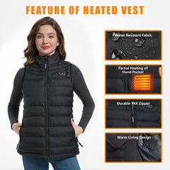 The collar control on the alfrescool heated vest demonstrates neck heat tuning.