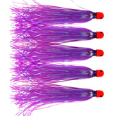 Alive Witch Lure Bullet Head 0.35 Ounce Purple – front view with Mylar Flash Skirt