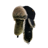 Alkaidstar Fur Winter Aviator Hat front view with plush faux fur trim for warmth.