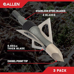 Three .027-Inch heavy duty stainless steel blades