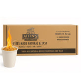 Allens wood fire starter cups packaging showcases a plastic-free box for ignition.
