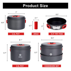 Alocs 2.2L pot—compact camp cookware for quick meals.