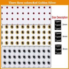 Holographic silver lure eyes with sticky backing for fishing lures