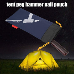 Alomejor Tent Hammer Bag keeps tent nails organized during camping.