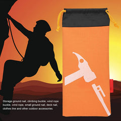 Alomejor tent peg bag orange keeps nails organized for tidy campsite gear.