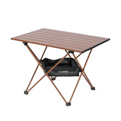 Alpcour portable camping table with aluminum top ready for outdoor meals