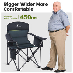 ALPHA CAMP chair with cooler bag and side pocket for essentials