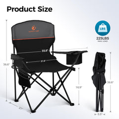 ALPHA CAMP chair with cooler pouch ready for drinks on outdoor adventures