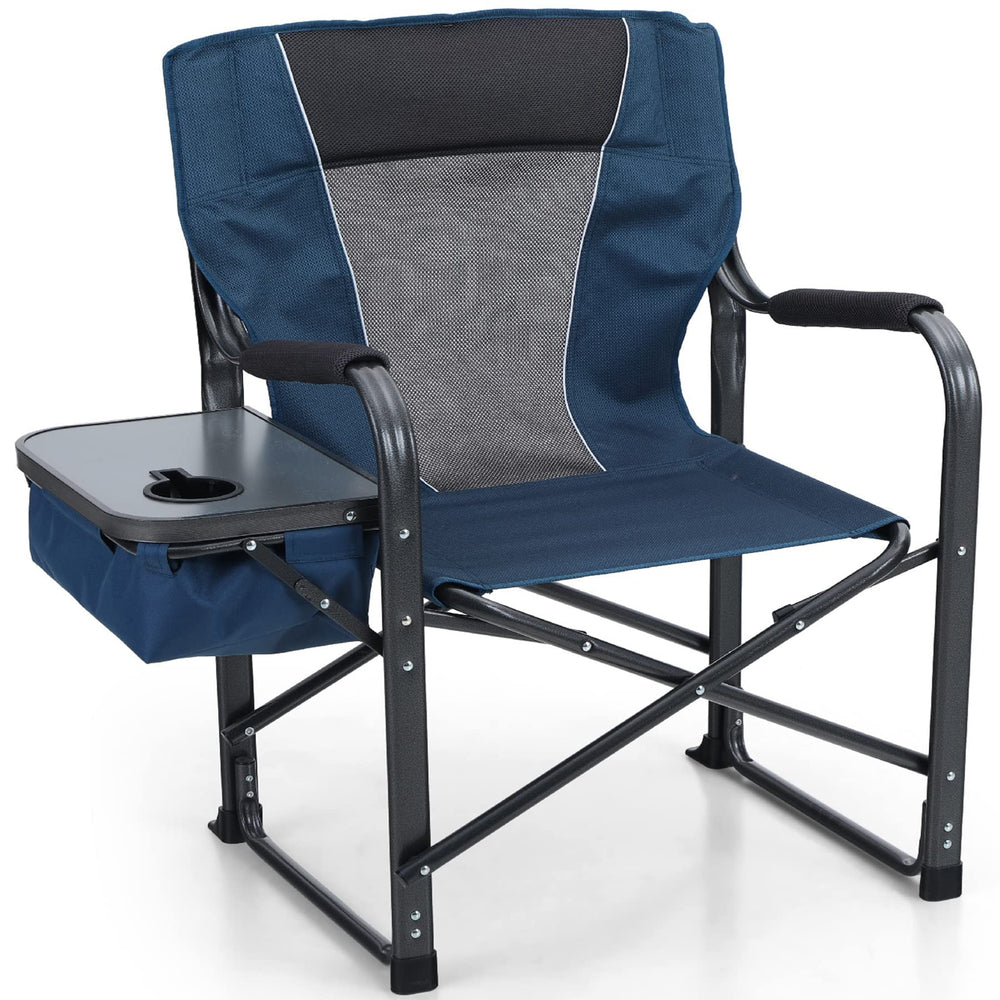 ALPHA CAMP Director Chair with cooler bag and side table for outdoor comfort