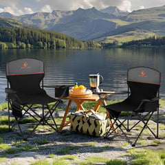 ALPHA CAMP chair shows thick 600D fabric texture for durable seating