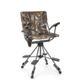 ALPHA CAMP folding hunting chair pedal-angle setup for precise shot alignment