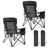 ALPHA CAMP heavy-duty chair backrest closeup for extended outdoor comfort.